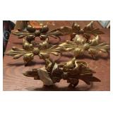 3 Pairs Brass Decorative Holdbacks