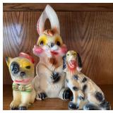 3 Chalkware Animal Bank & Figure