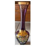 Ucagco Bohemian-Style Amethyst Glass Bud Vase