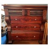 Antique American Empire Flame Mahogany Chest