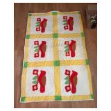 Hand Made Appliqué Quilt w/ Cardinal Motif