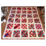 Hand Made Patchwork Quilt w/Multicolor Blocks