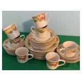 31pc Gibson Fruit Pattern Dishes