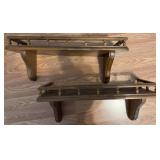 Vtg Wooden Wall Shelves w/Spindle Rail Detail