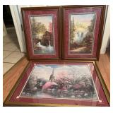 3pc Framed Landscape Art Prints Set