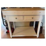 Wood Top Kitchen Island w/ Drawers and Shelf
