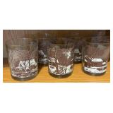 Currier & Ives Old Grist Mill Glasses Set