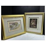 2 Framed and Matted Prints 18x16