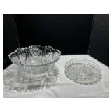 Large Crystal Bowl and Dish Set