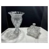 Crystal Candy Dish and Vase Set