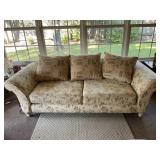Floral Patio Sofa With Wicker Feet