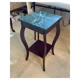 Marble Top Plant Stand, 12x12x24