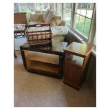 Wooden TV Stand, Side Table, and Magazine Rack