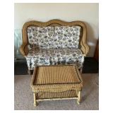 Wicker Sofa and Table Set