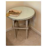 Vintage Round Corner Table with Glass Top