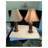 Brass and Wood Lamps