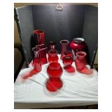 Red Glass Vases