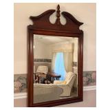 Oak Wall Mirror with Beveled Glass