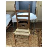 Antique Ladder-back Chair with Yarn Seat
