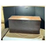 Primitive Wooden Trunk with Dovetailing