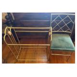 Chair and Brass Quilt Rack Set