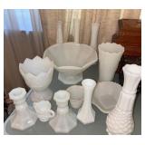 White Milk Glass Items Lot