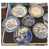Six Blue and White Plates