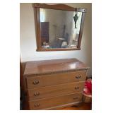 Wooden Dresser With Mirror Set