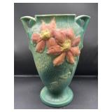 Roseville Pottery Clematis Green Vase