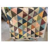 Handmade Patchwork Quilt with Triangular Pattern