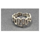 Sterling Silver Wavy Pattern Toe/Small Ring