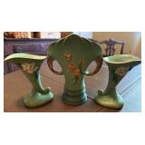 Roseville Pottery Vase Set