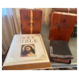 Holy Bibles and Wooden Cases