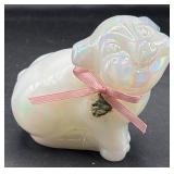 Fenton Opalescent Glass Pig Figurine
