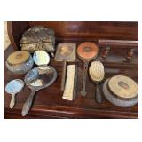 Vintage Grooming Set with Mirror and Box