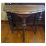 Wooden Half-Moon Accent Table