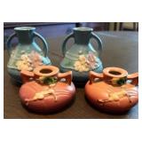 Four Roseville Pottery Vases