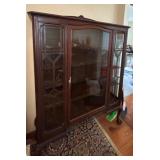 Vtg. Dark Wood China Cabinet