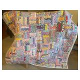 Handemade Patchwork Quilt with Floral Patterns