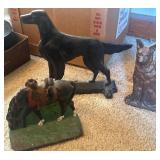 Three Cast Iron Figurines