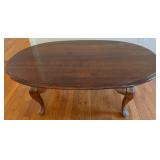 Wooden Oval Coffee Table w/ Cabriole Legs