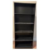 Tall Black Five-Shelf Bookcase
