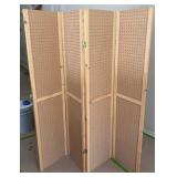 Wood Folding Pegboard Room Divider