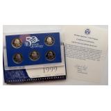 1999 US Mint 50 State Quarters Proof Set w/ COA