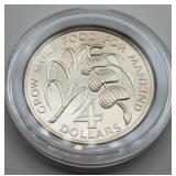 1970 Barbados 4 Dollars Proof Coin