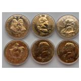 6 American Revolution Commemorative Coins