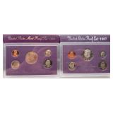 1987 & 1989 US Mint Proof Sets w/ Box