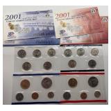 2001 US Mint Uncirculated P & D Coin Sets