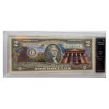 Colorized Uncirculated $2 Federal Reserve Note