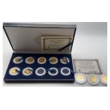 10 U.S. Statehood Quarters 24K Gold Plated w/ COA